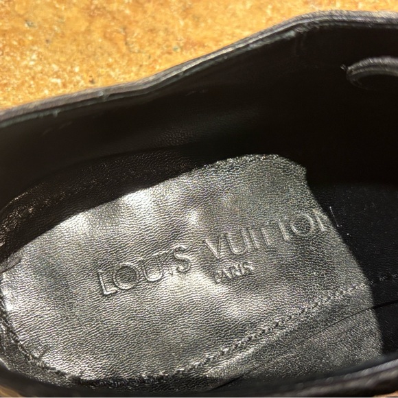 Louis Vuitton Black Checkered Leather Shoes Made In Italy - Picture 5 of 11